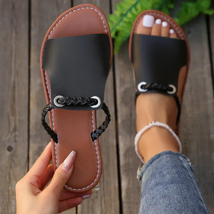 Damen Sandalen Geflochten Boho Komfort Sommer - Onyx Shade