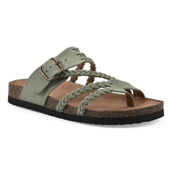 Damen Sandalen Geflochten mit Schnalle Zehentrenner - Green