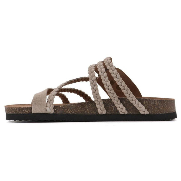 Damen Sandalen Geflochten mit Schnalle Zehentrenner