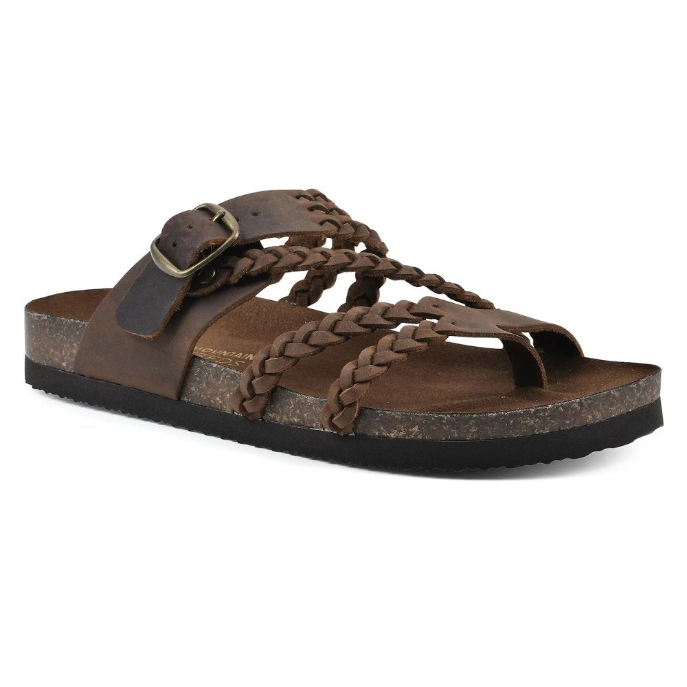 Damen Sandalen Geflochten mit Schnalle Zehentrenner - Khaki