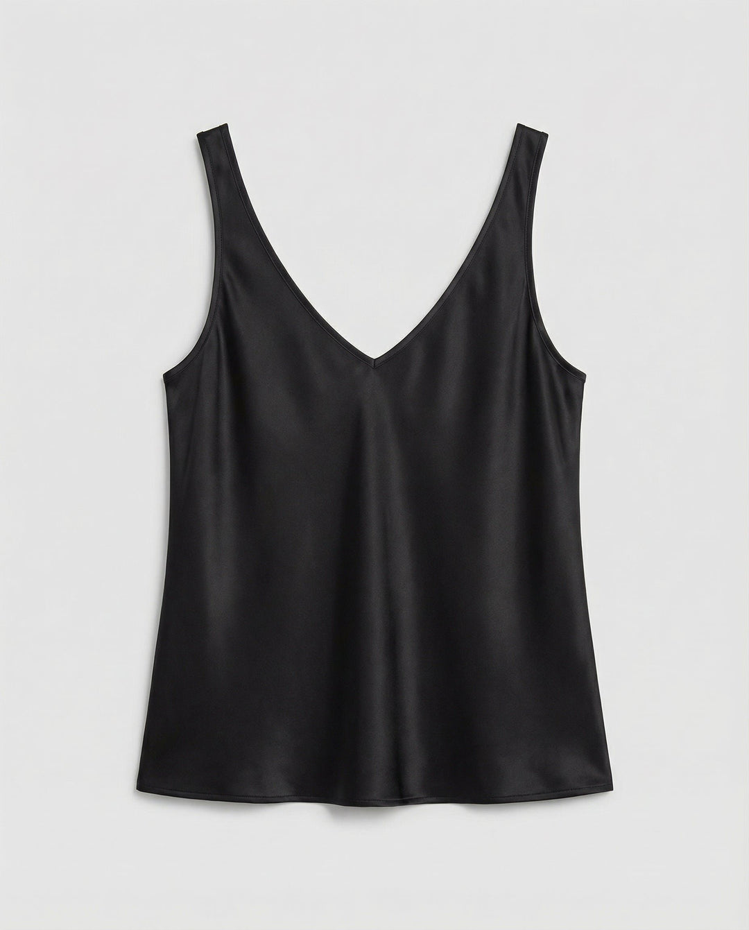 Damen Satin Camisole Top V-Ausschnitt Breite Träger