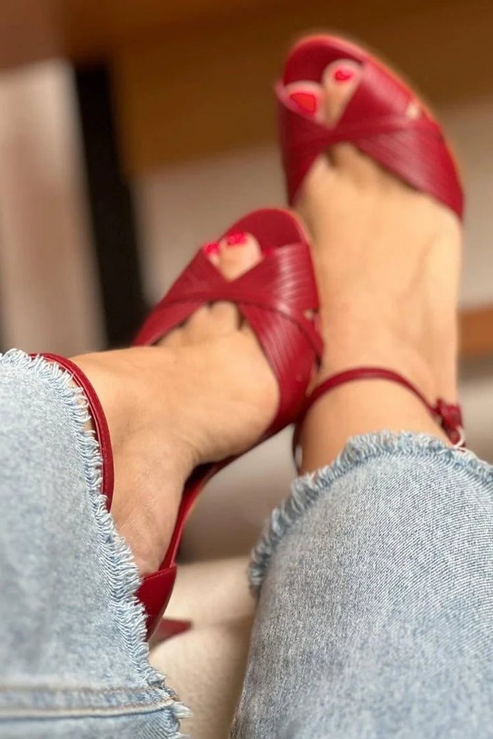 Damen Stiletto-Absatz Riemchen Comfortable Sandals mit Knöchelriemen
