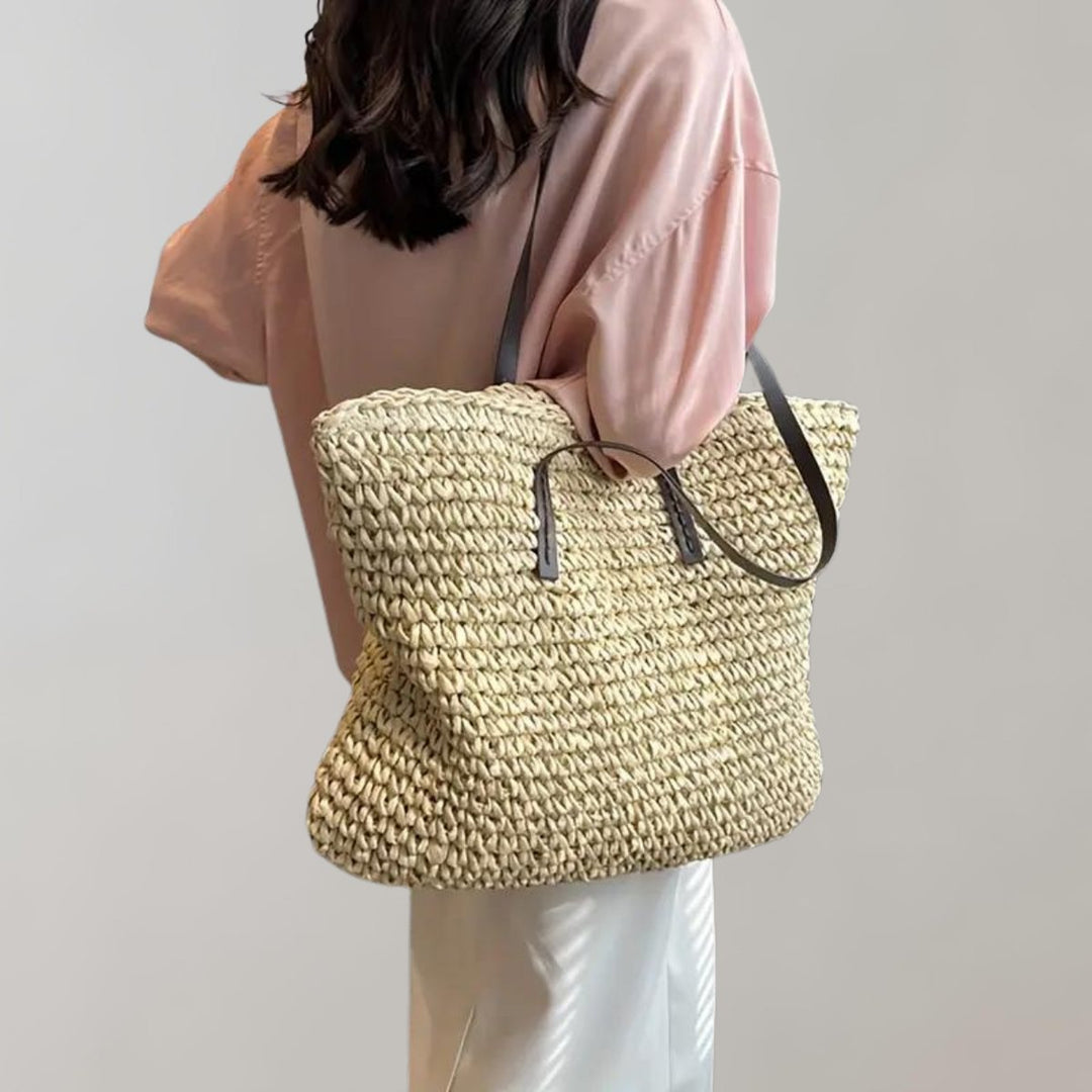 Damen Tote Bag große geflochtene Bohemian Strandtasche