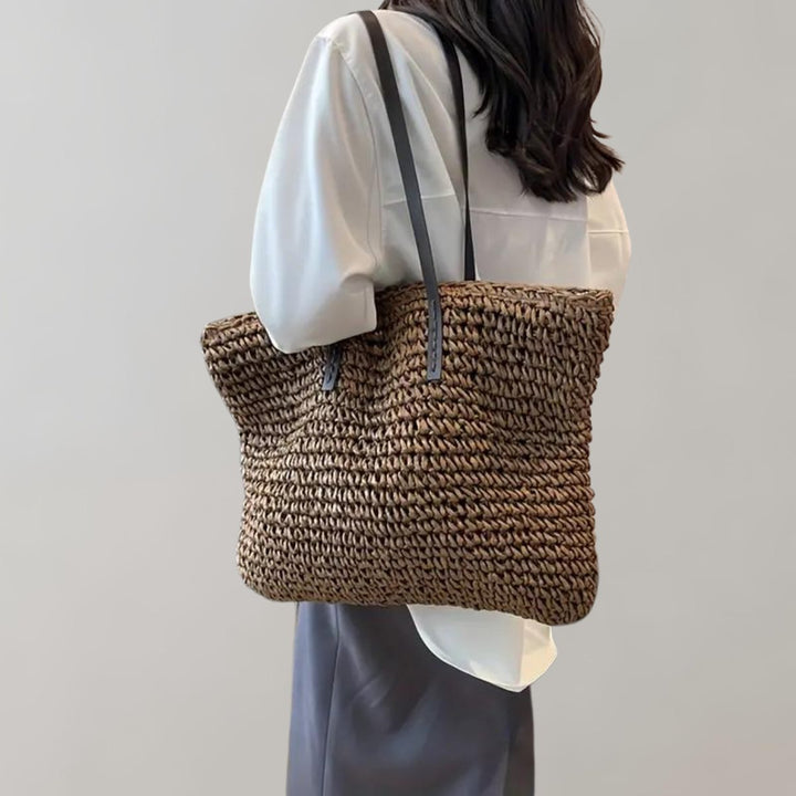 Damen Tote Bag große geflochtene Bohemian Strandtasche