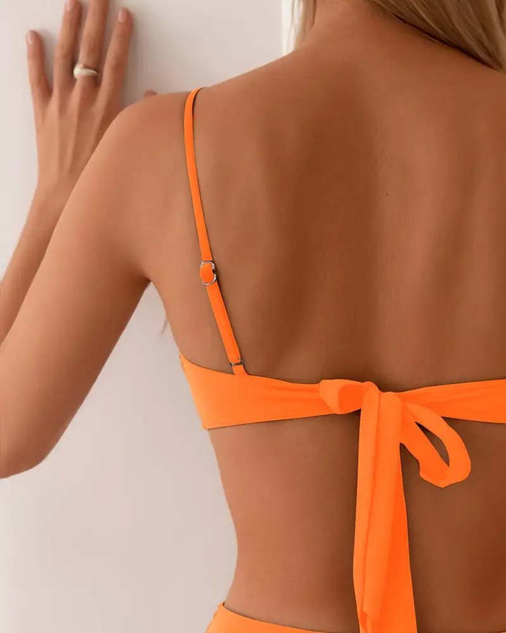 Damen Zweiteiliger Bikini mit Metallic-Akzenten