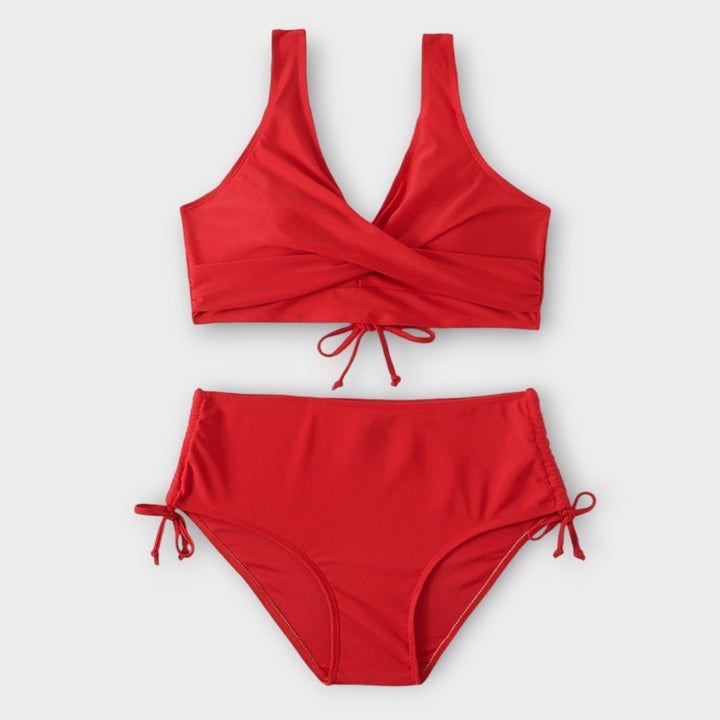 Damen Zweiteiliger Wickel-Bikini mit Raffung