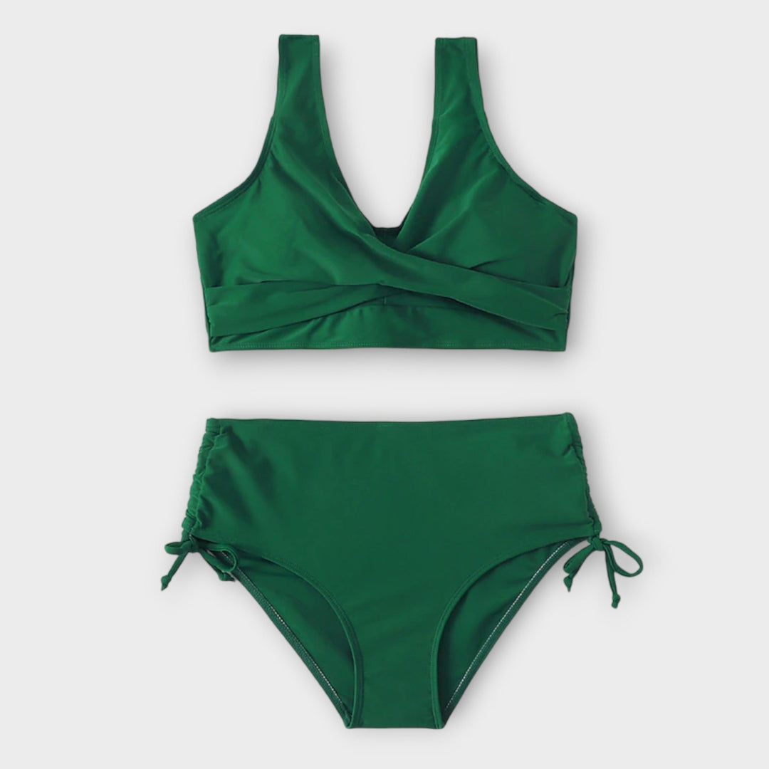 Damen Zweiteiliger Wickel-Bikini mit Raffung