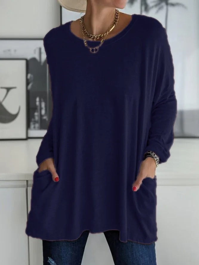 Selina | Damen Lockeres Langarmshirt