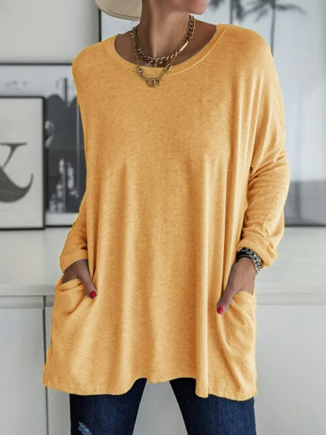 Selina | Damen Lockeres Langarmshirt