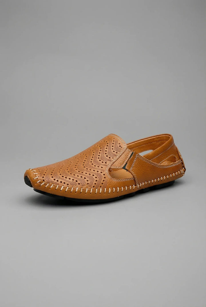 Herren Atmungsaktive Perforierte Slip-On Sommer-Loafer - Brown