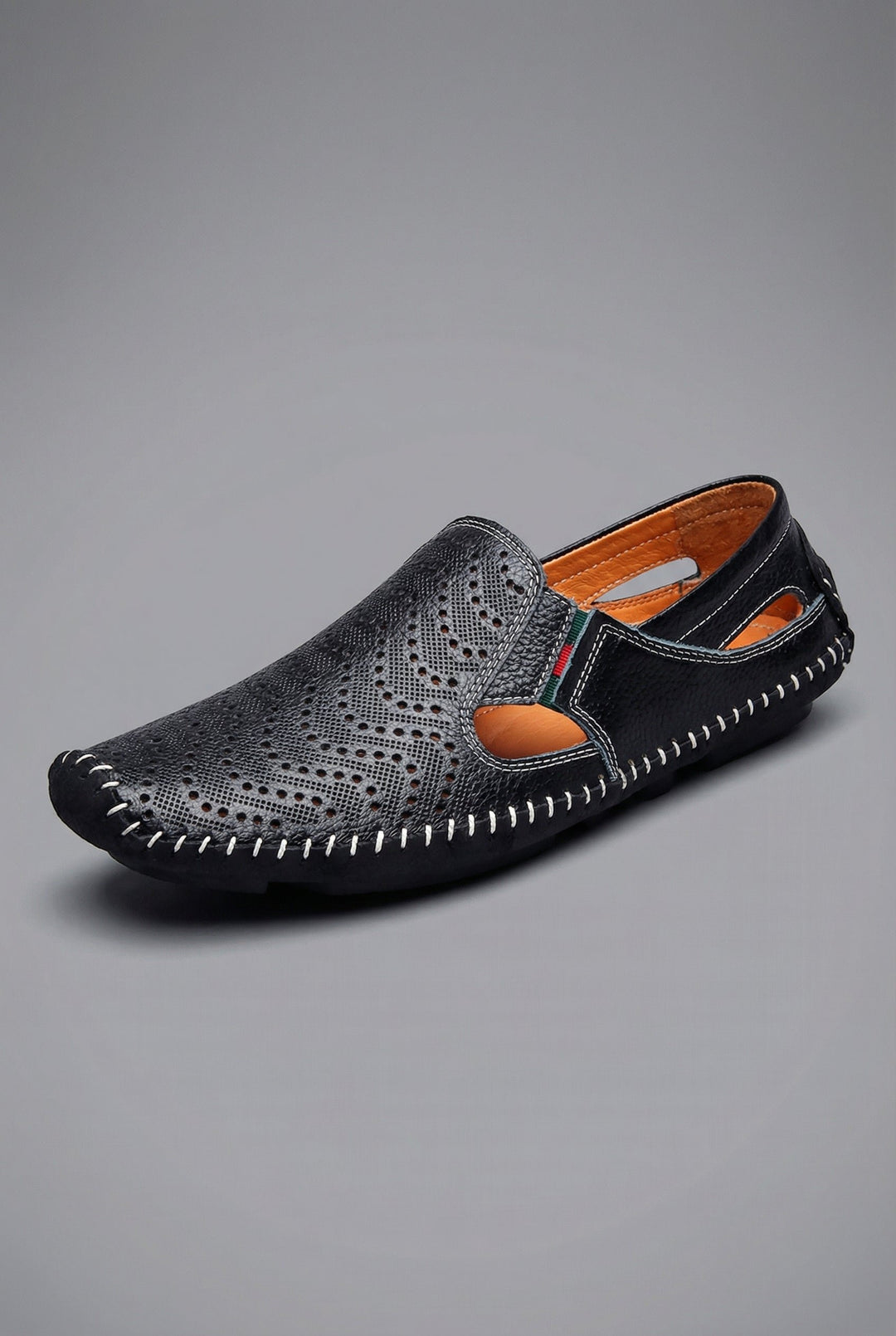 Herren Atmungsaktive Perforierte Slip-On Sommer-Loafer - Black