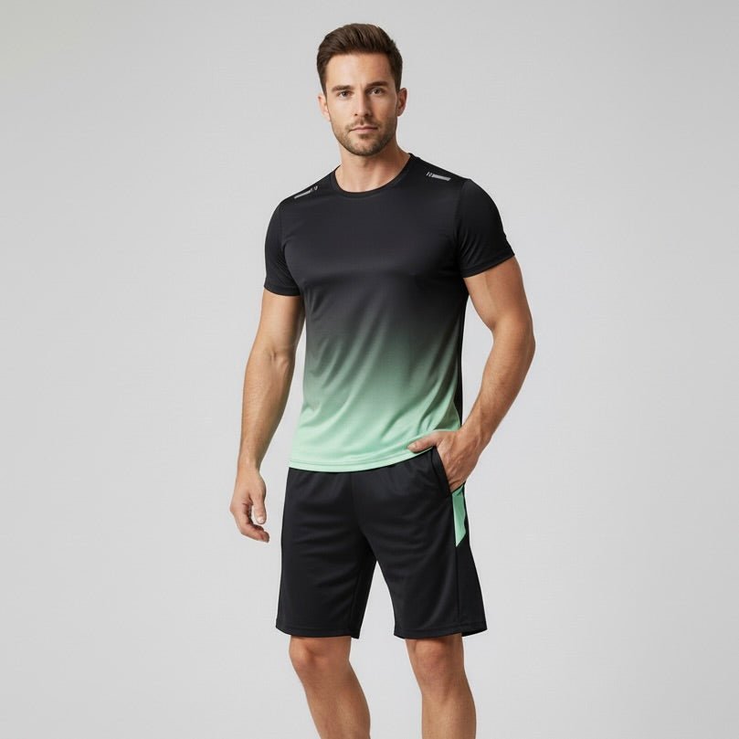 Herren Atmungsaktives Schnelltrocknendes Sportset T-Shirt Shorts