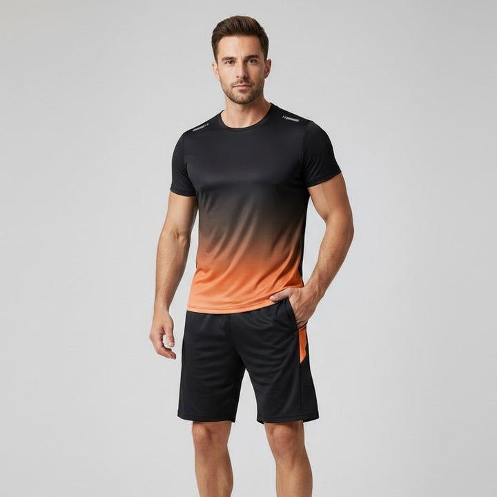 Herren Atmungsaktives Schnelltrocknendes Sportset T-Shirt Shorts