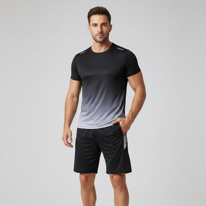 Herren Atmungsaktives Schnelltrocknendes Sportset T-Shirt Shorts