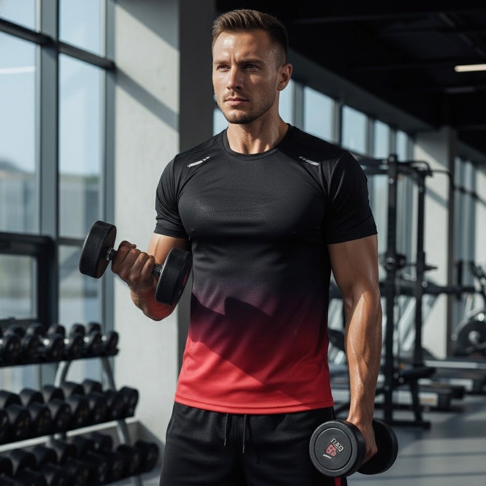 Herren Atmungsaktives Schnelltrocknendes Sportset T-Shirt Shorts