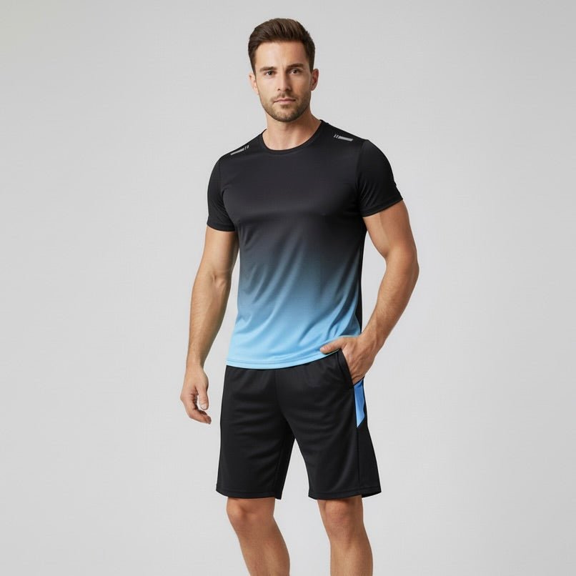 Herren Atmungsaktives Schnelltrocknendes Sportset T-Shirt Shorts
