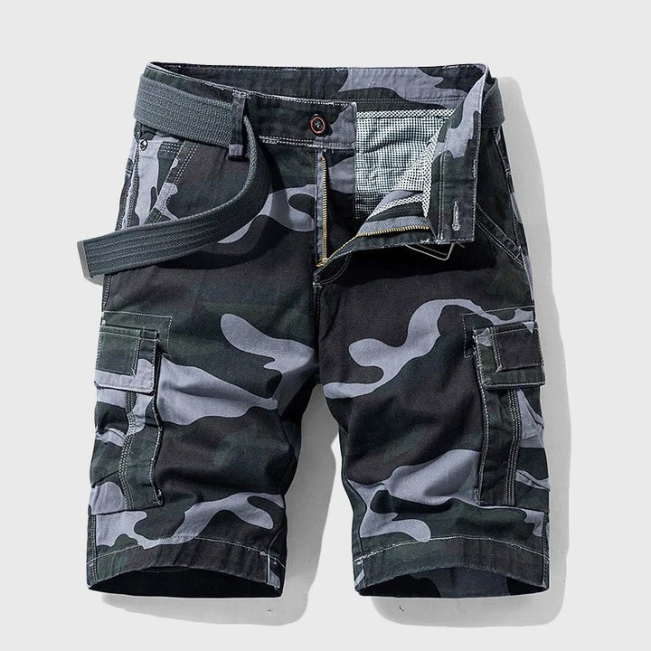 Herren Camouflage Cargo Shorts mit Gürtel - Gray