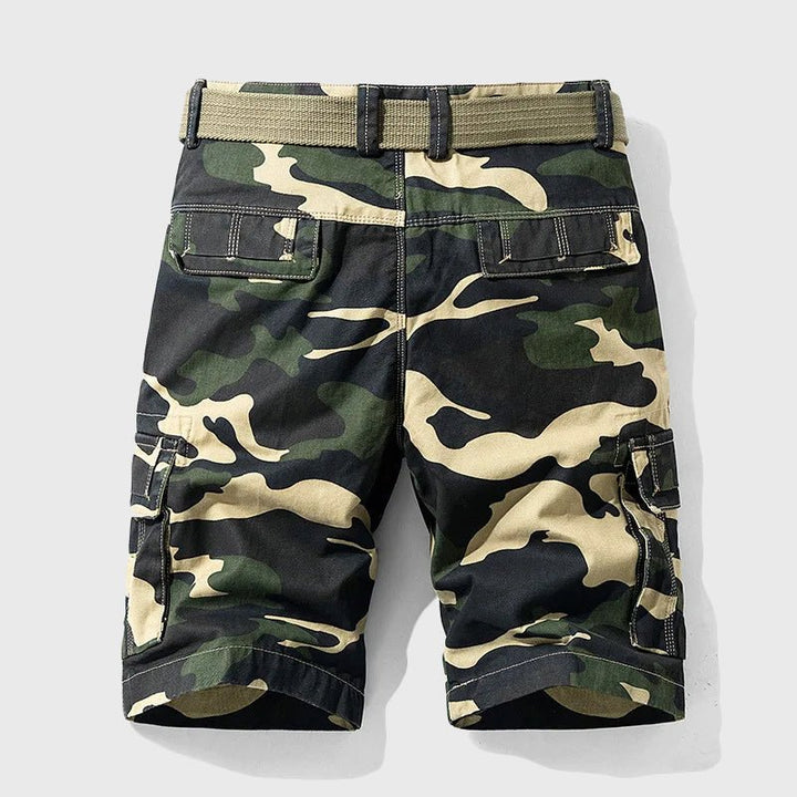 Herren Camouflage Cargo Shorts mit Gürtel