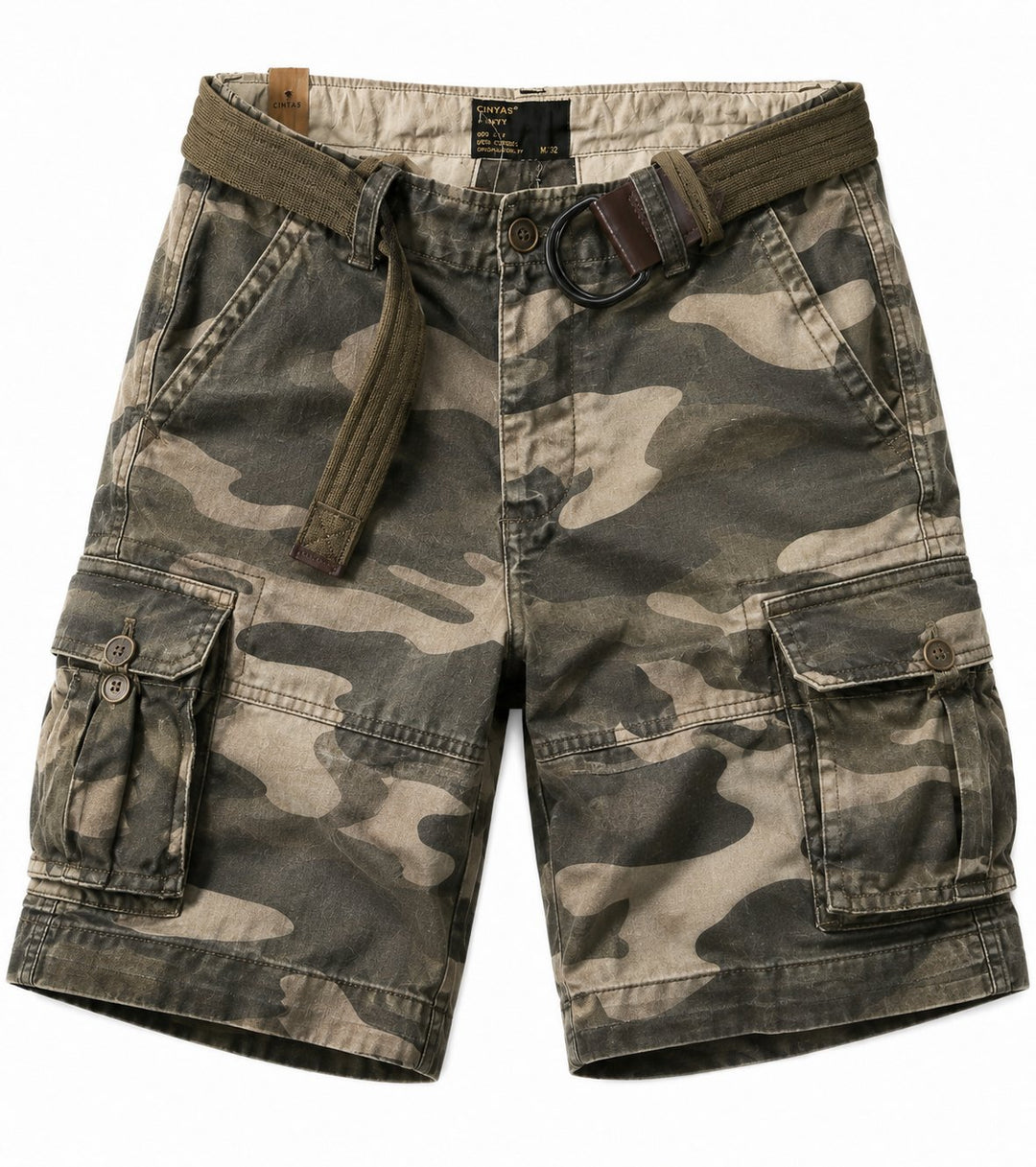Herren Camouflage Relaxed-Fit Cargo Shorts - Dunkles Camo
