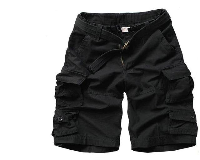 Herren Camouflage Relaxed-Fit Cargo Shorts - Schwarz