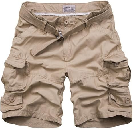 Herren Camouflage Relaxed-Fit Cargo Shorts - Khaki