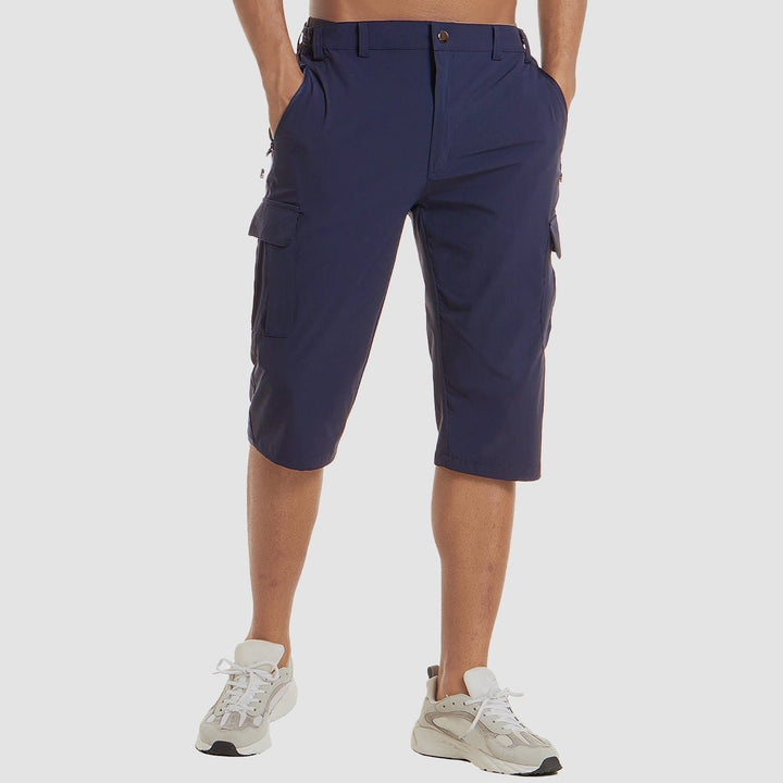 Herren Knielange Cargo Shorts mit Beintaschen - Dark Blue