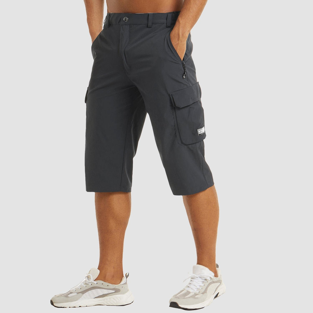 Herren Knielange Cargo Shorts mit Beintaschen - Dark Gray