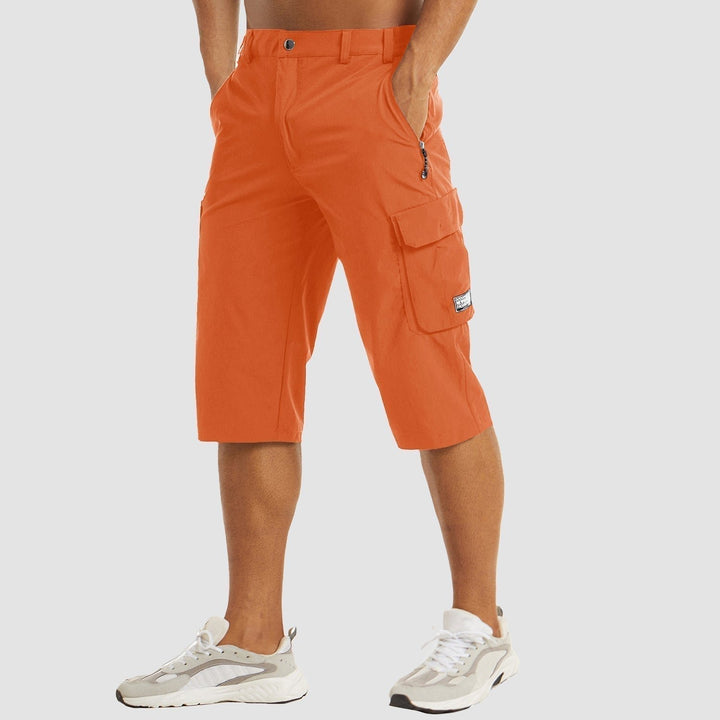 Herren Knielange Cargo Shorts mit Beintaschen - Orange