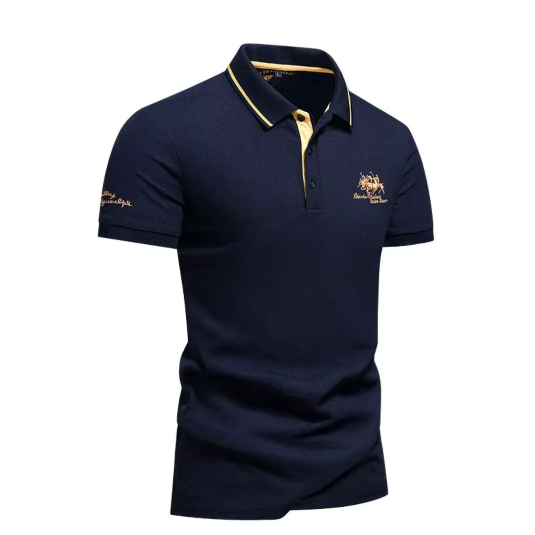 Herren Kurzarm-Poloshirt Atmungsaktiv Slim-Fit Stickerei