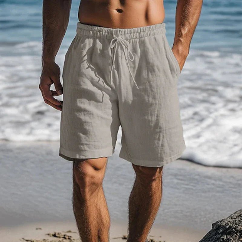 Herren Leinen Quick-Dry Sommer Badeshorts - Grey