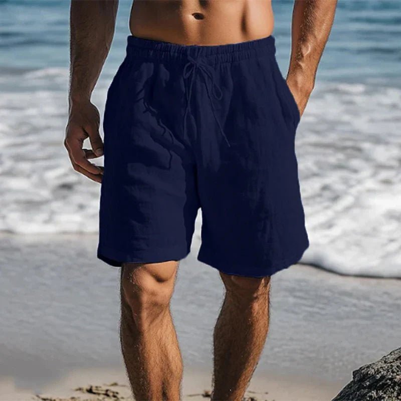 Herren Leinen Quick-Dry Sommer Badeshorts