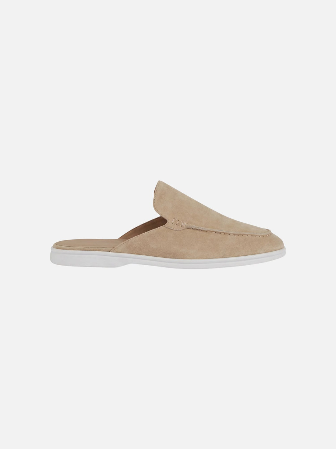 Herren Mules Slipper Offene Ferse Sichtbare Nähte Beige - Beige