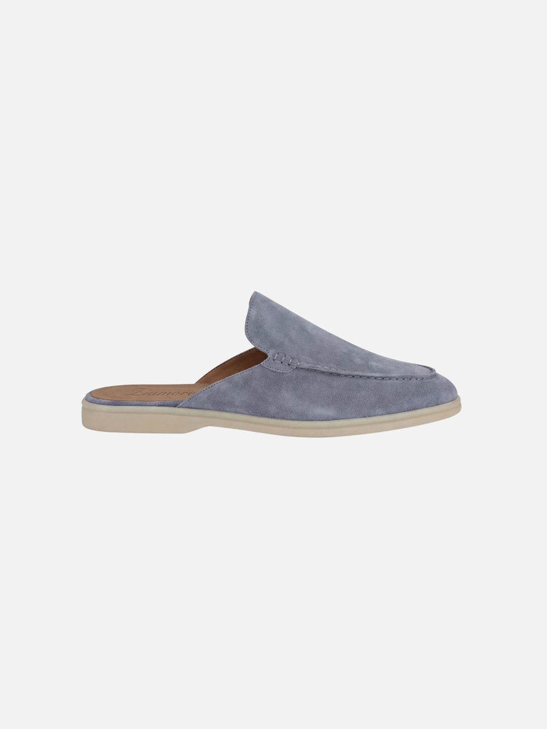 Herren Mules Slipper Offene Ferse Sichtbare Nähte Beige - Baby Blue