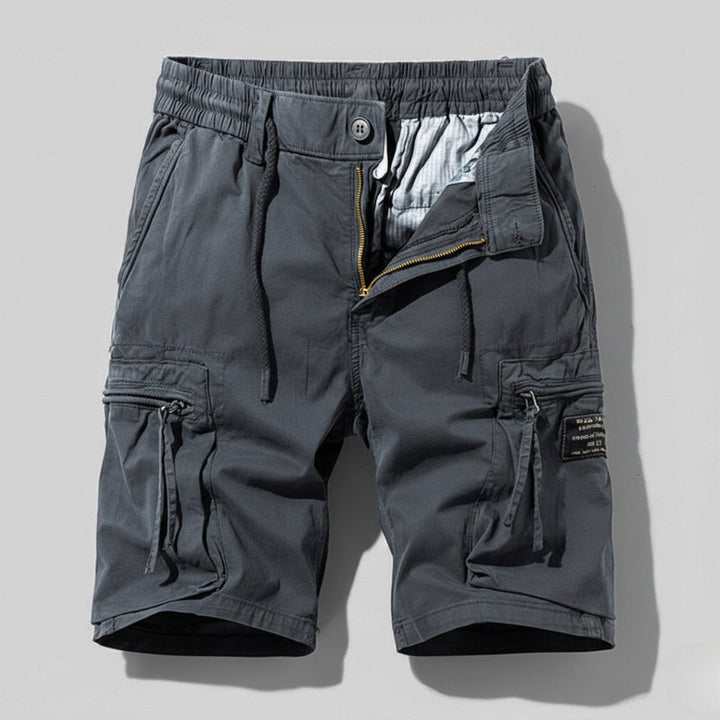 Herren Multi-Pocket Combat Cargo Shorts Elastikbund - Gray