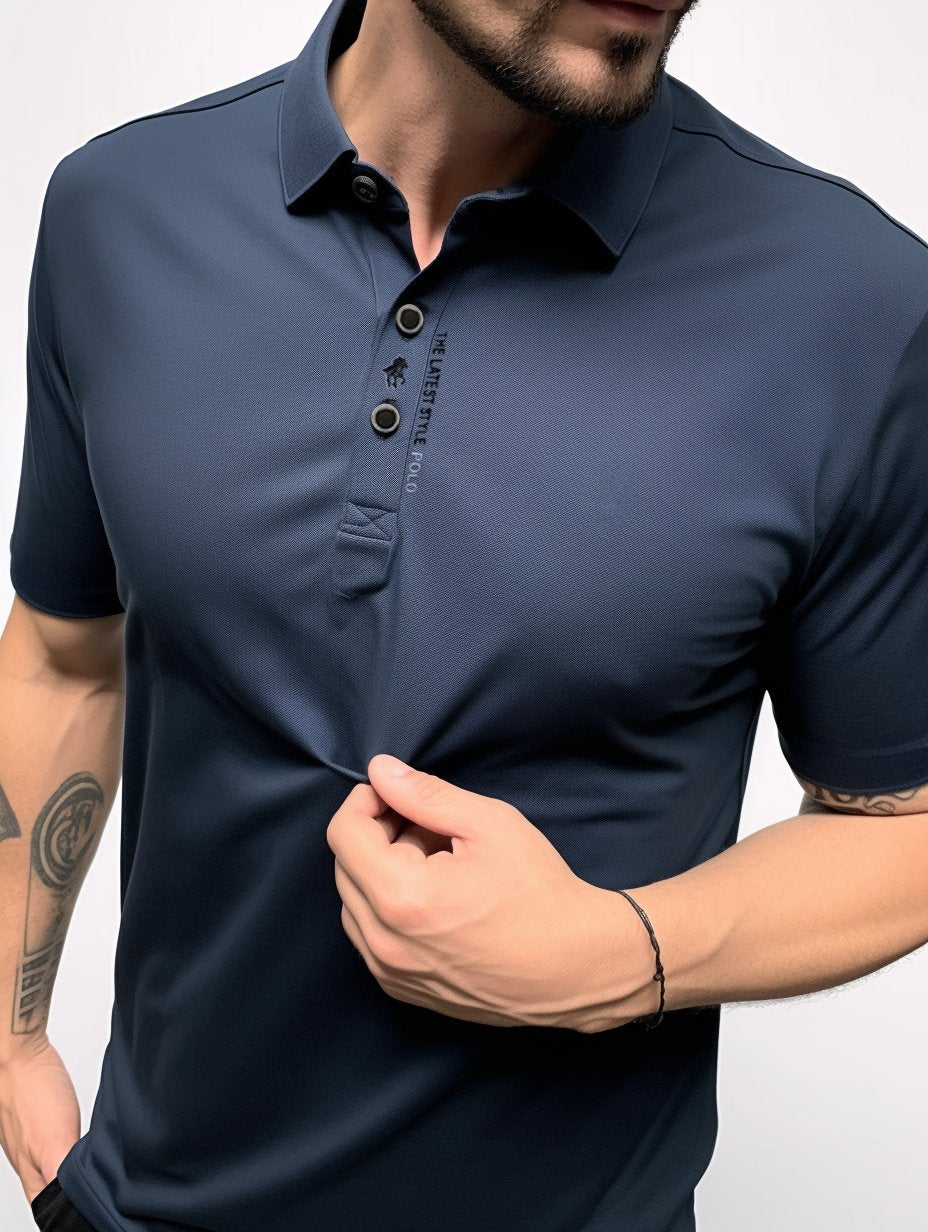 Herren Polo Shirt Knitterfrei Atmungsaktiv Stretch