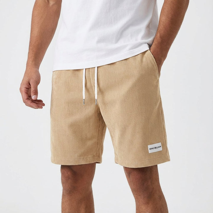 Herren Relaxed-Fit Cord-Shorts Kordelzug Bermuda - Caqui