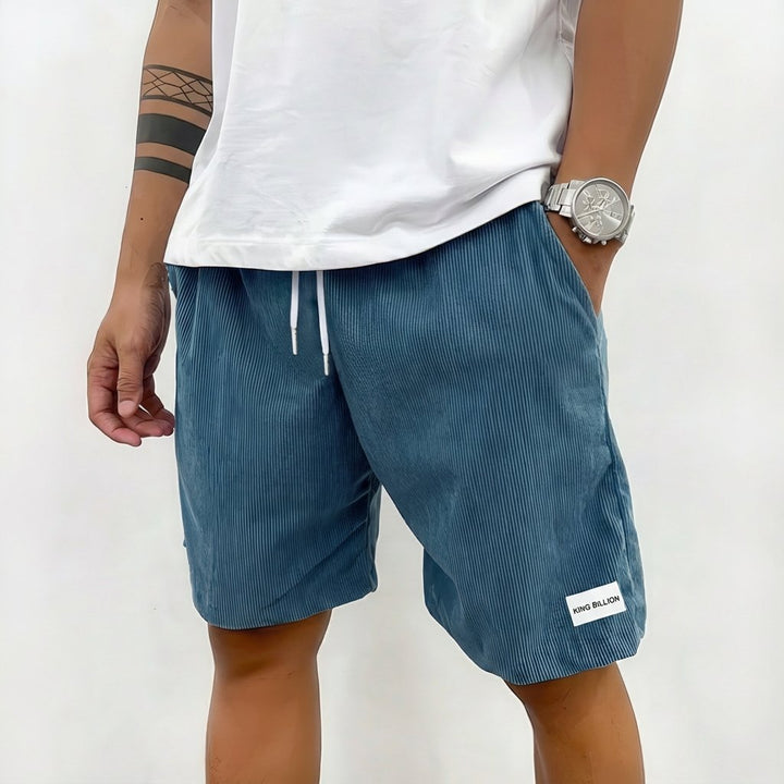 Herren Relaxed-Fit Cord-Shorts Kordelzug Bermuda - Azul