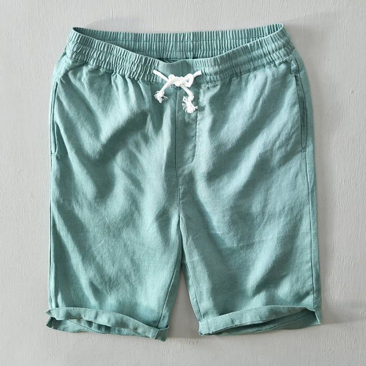 Herren Relaxed-Fit Leinen Shorts mit Kordelzug - Green