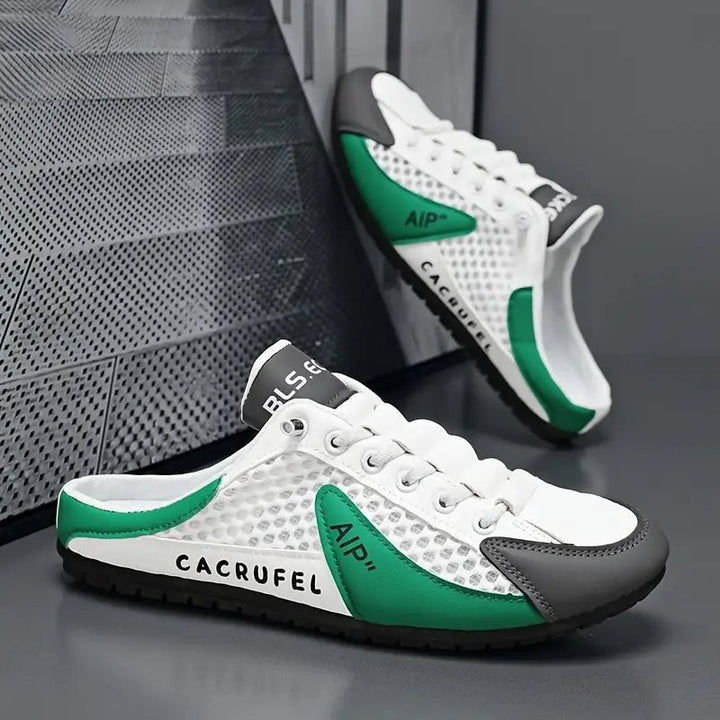 Herren Schnürer-Slipper Halbschuh atmungsaktiv gepolstert - Green