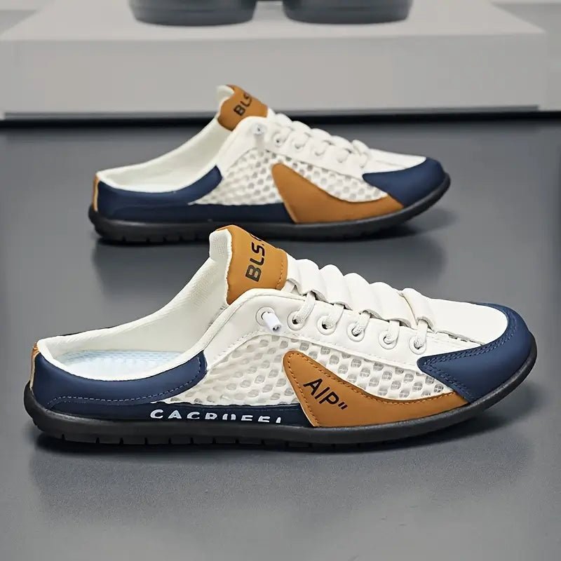 Herren Schnürer-Slipper Halbschuh atmungsaktiv gepolstert - Beige