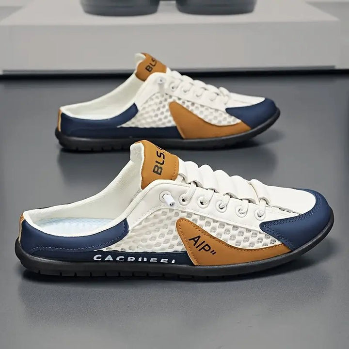 Herren Schnürer-Slipper Halbschuh atmungsaktiv gepolstert - Beige