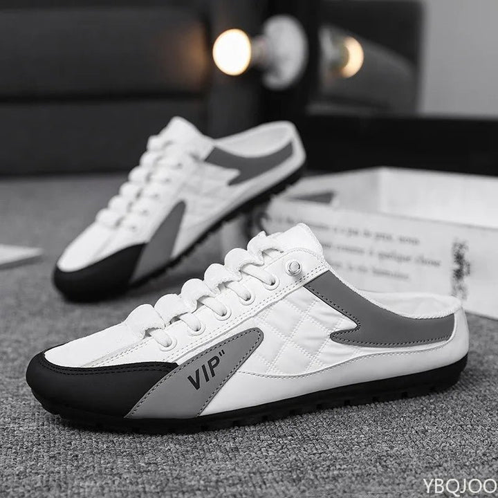Herren Schnürer-Slipper Halbschuh atmungsaktiv gepolstert - White