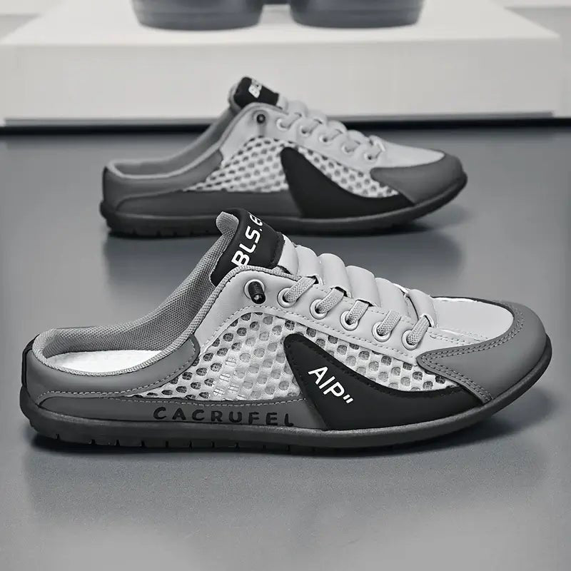 Herren Schnürer-Slipper Halbschuh atmungsaktiv gepolstert - Gray
