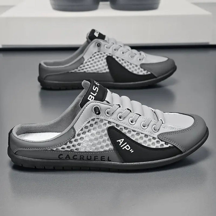 Herren Schnürer-Slipper Halbschuh atmungsaktiv gepolstert - Gray