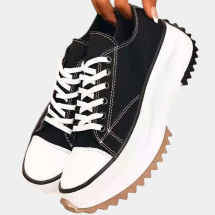 Gudrun | Damen Trendige Sneaker mit Rundspitze