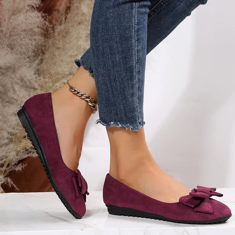 Victoria | Damen Frühlings Ballerinas mit Schleifen-Detail