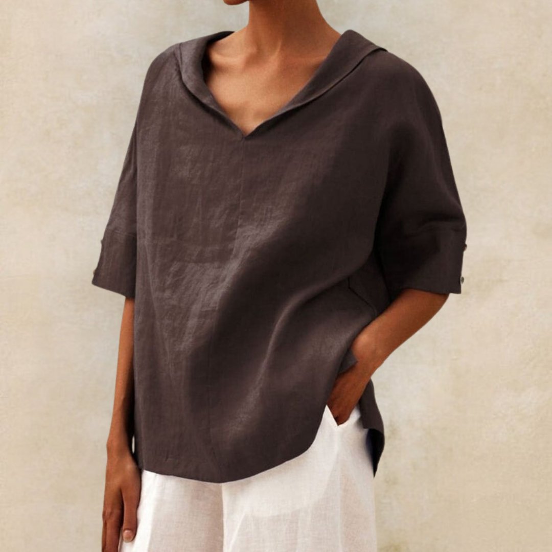 Daniela | Damen Frühling Locker Geschnittenes V-Neck Top