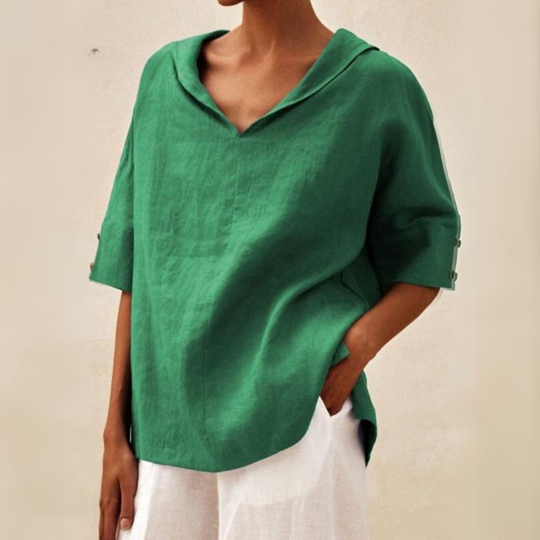 Daniela | Damen Frühling Locker Geschnittenes V-Neck Top