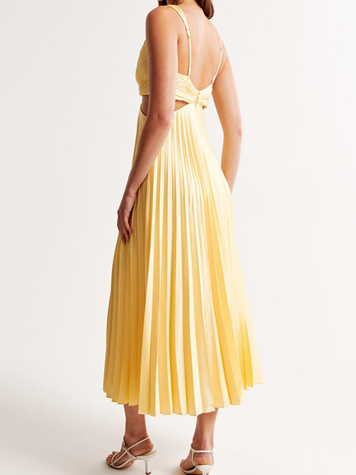 Madison Mother of the Bride Dress Plissiertes Maxi-Kleid V-Ausschnitt Cutout