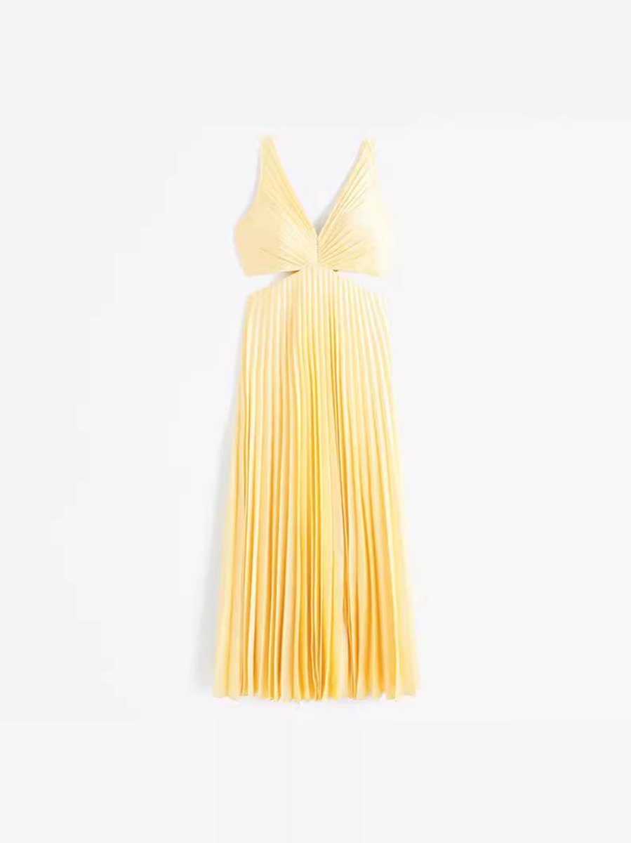 Madison Mother of the Bride Dress Plissiertes Maxi-Kleid V-Ausschnitt Cutout